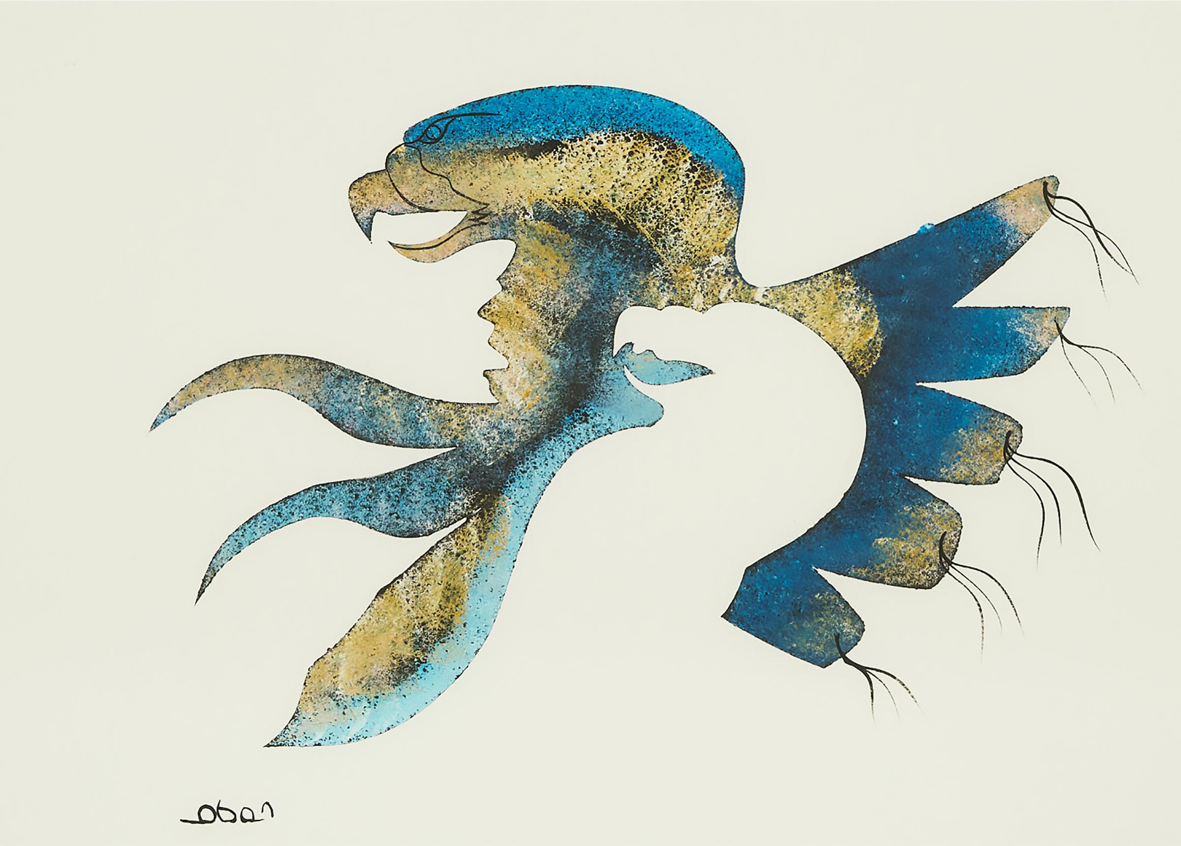 Russell Noganosh (1956) - Untitled (Eagle And Man)