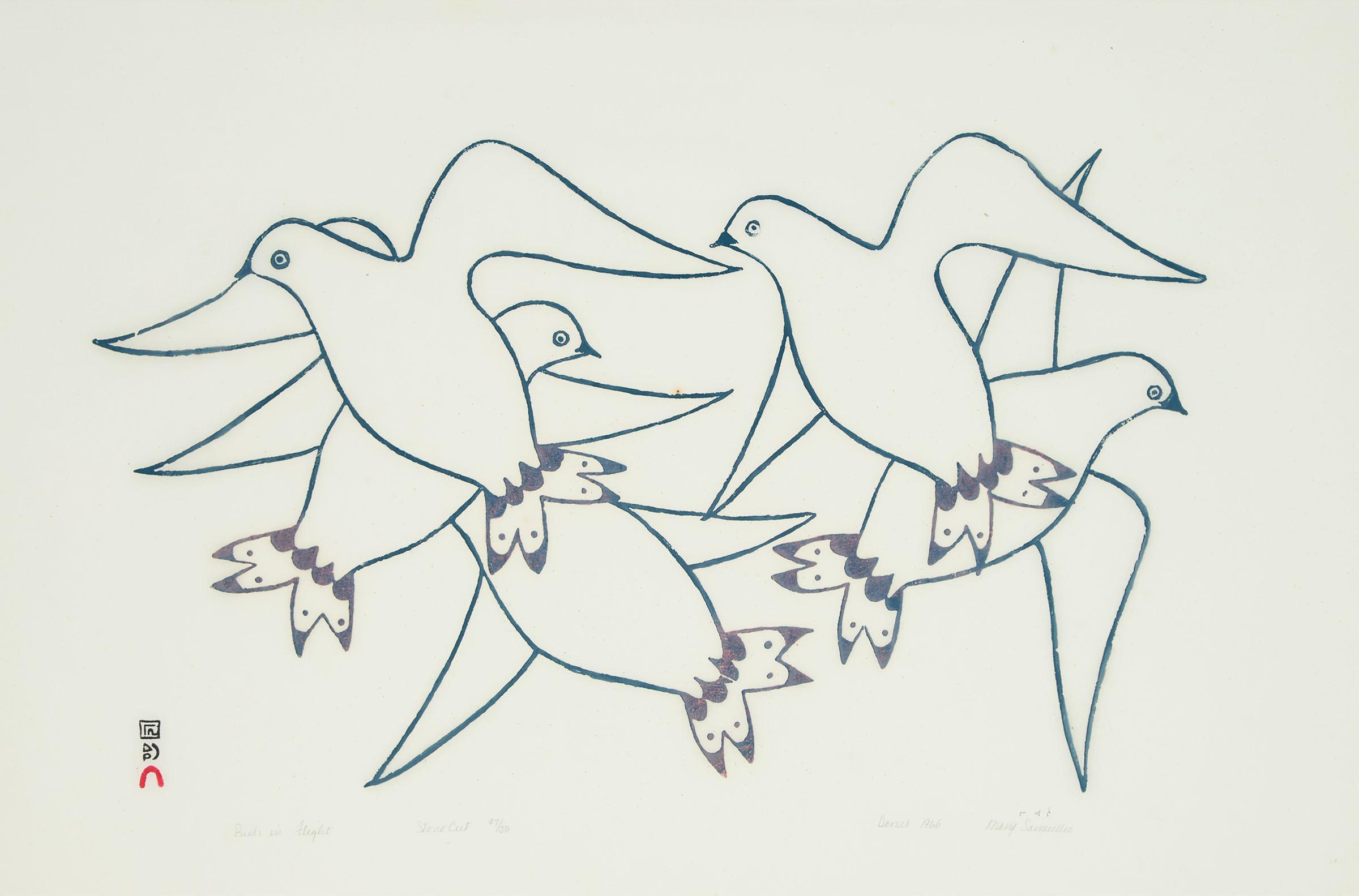 Mary (Samuellie) Pudlat (1923-2002) - Birds In Flight, 1966