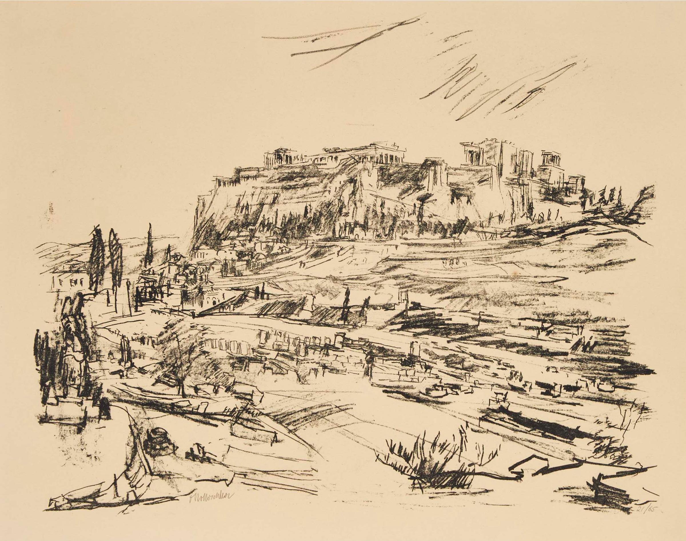 Oskar Kokoschka (1886-1980) - Akropolis I, From Bekenntnis Zu Hellas, 1961/1964