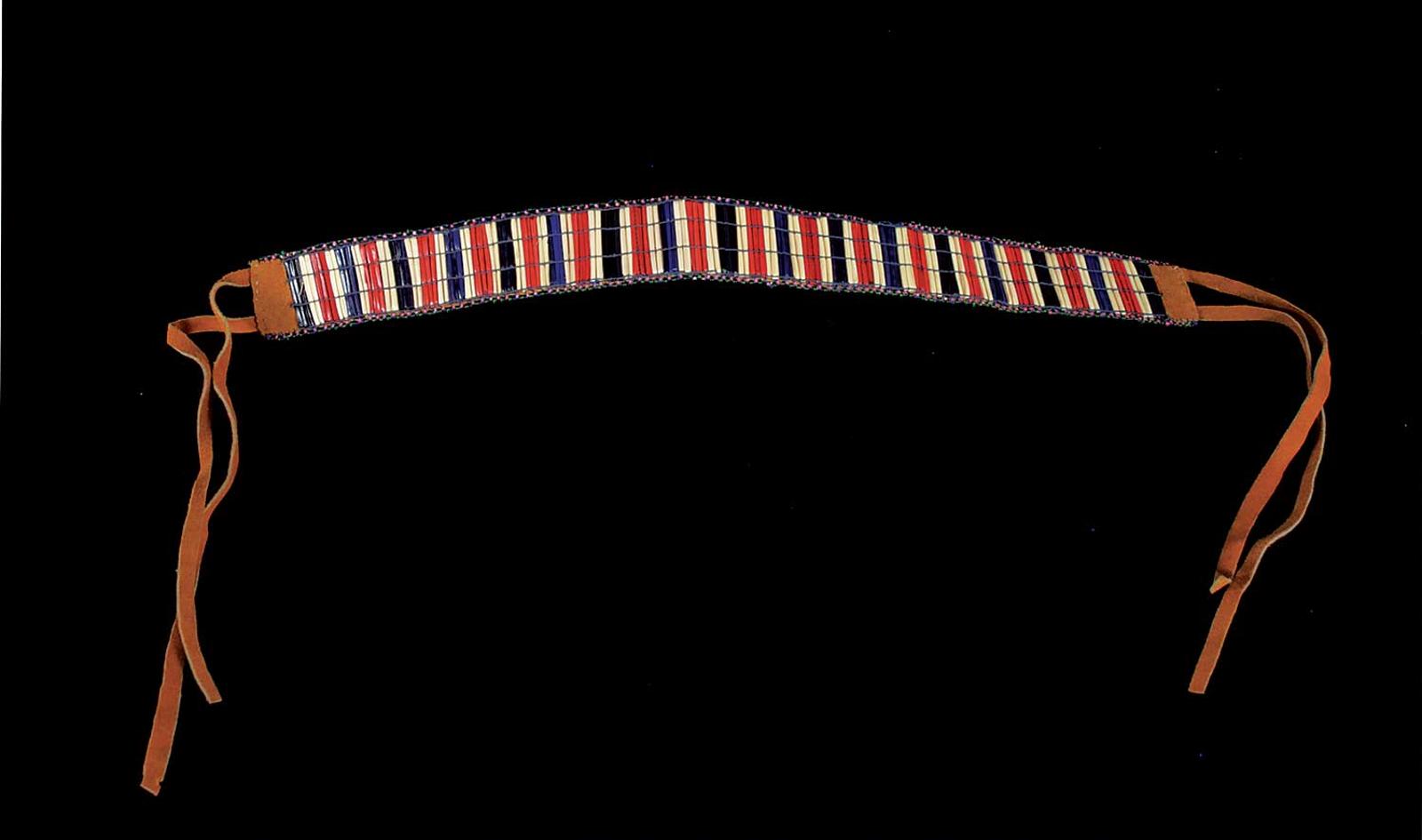 First Nations Basket School - Red, White and Blue Porcupine Quill Choker
