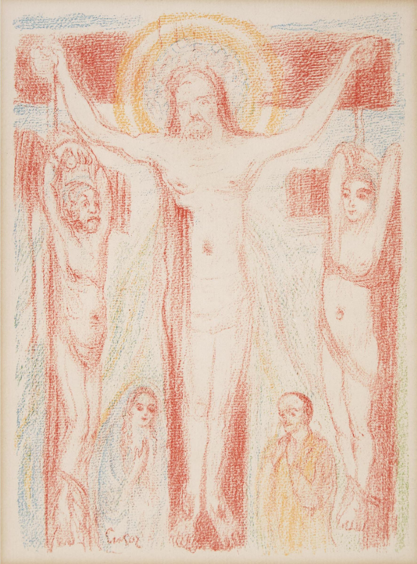 James Ensor - Le Christ Entre Les Larrons, From Scènes De La Vie Du Christ, 1921
