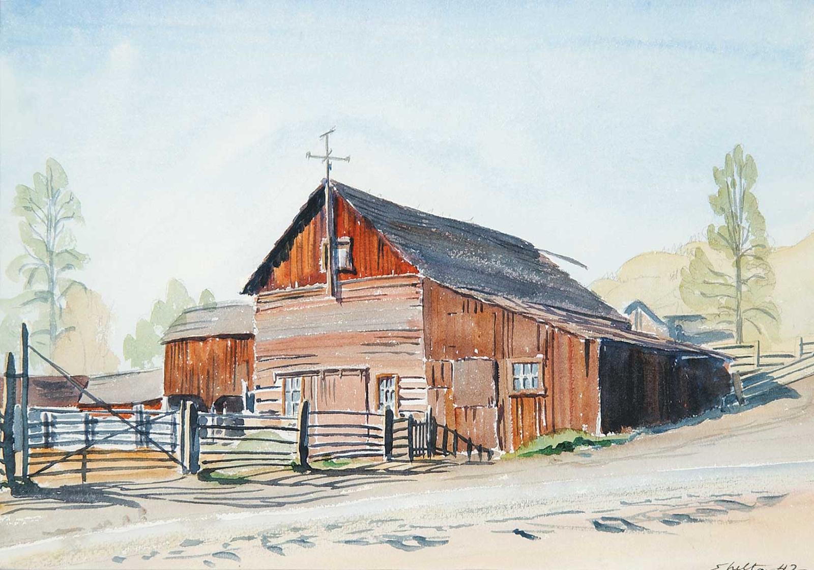 Margaret Dorothy Shelton (1915-1984) - Farm at Monte Creek, B.C