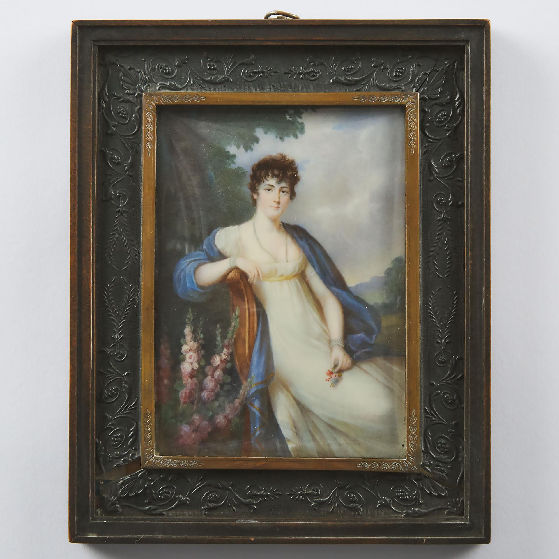 Émilie Lachaud de Loqueyssie - Portriait Miniature Of Madame Tallien