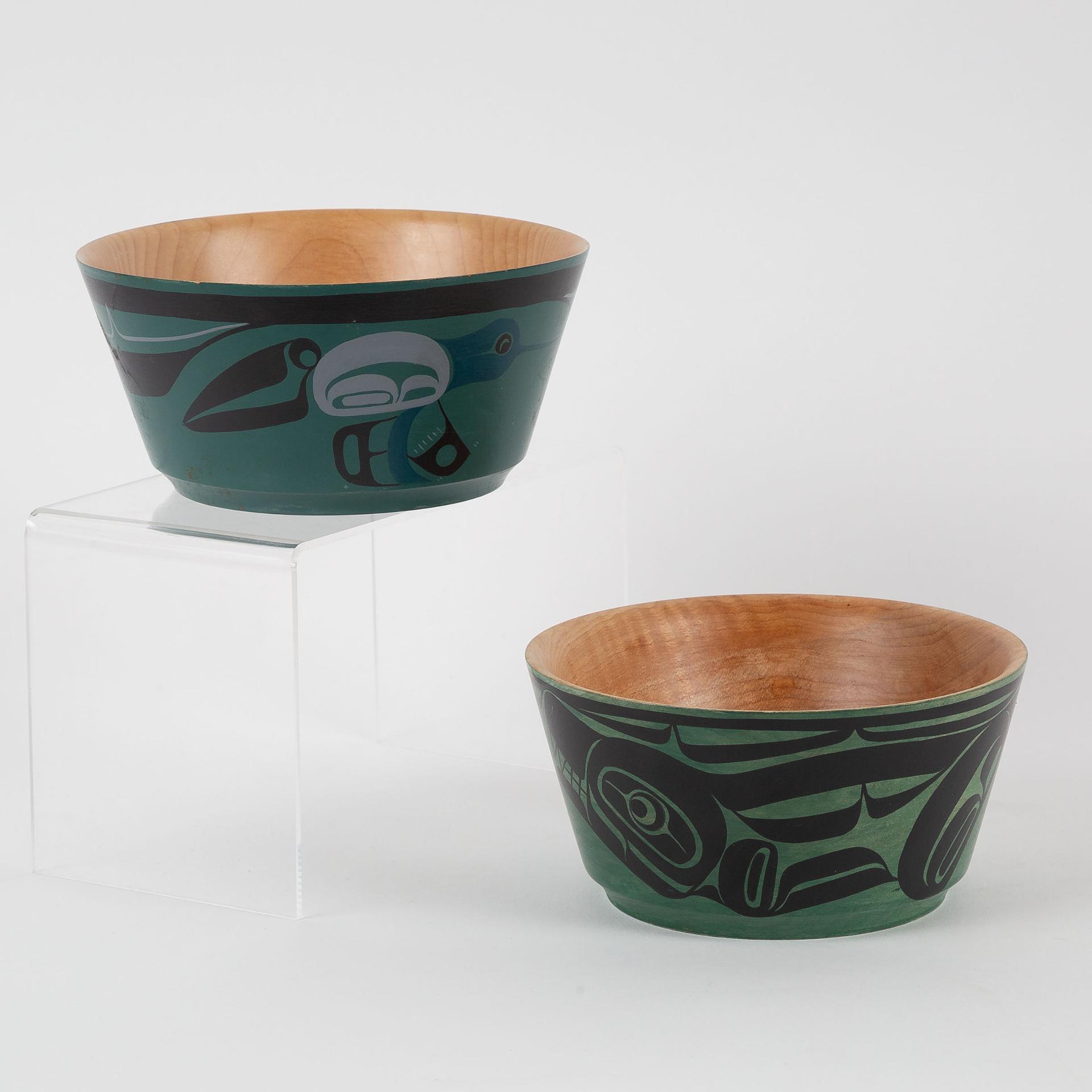 Harris Smith (1942-2005) - Salmon And Humming Bird Bowls