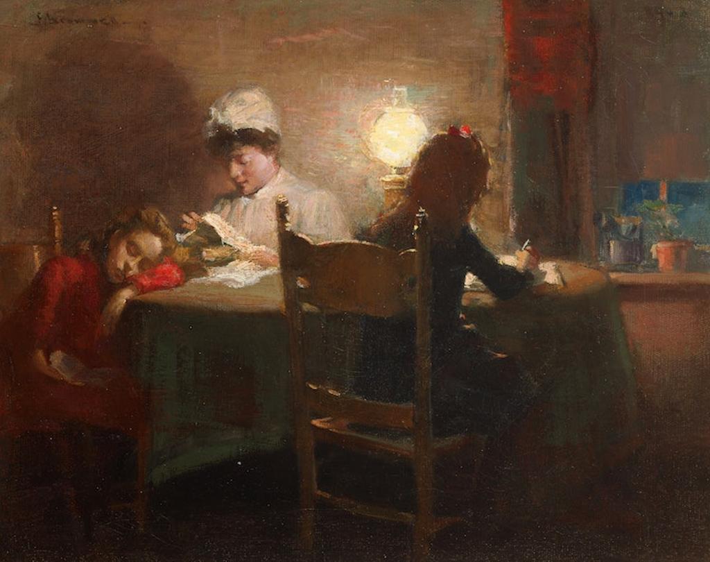 Peleg Franklin Frank Brownell (1857-1946) - Les devoirs (Homework)