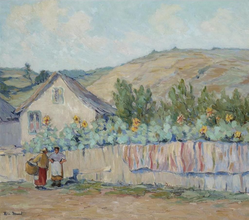 Rita Mount (1888-1967) - Village Landscape With Two Figures
