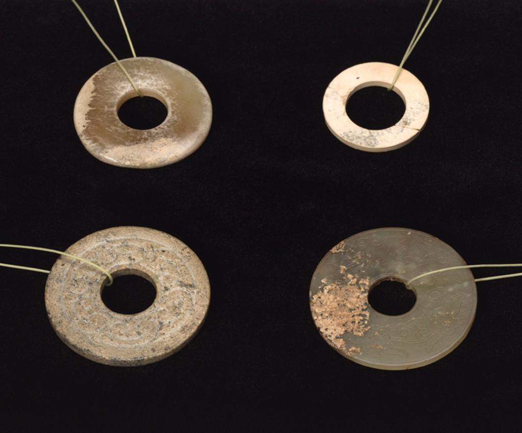 Chinese Art - Four Small Chinese Jade Discs, Bi, Warring States to Republican Period