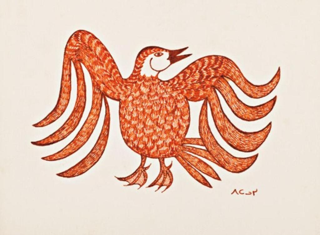 Pitaloosie Saila (1942-2021) - Untitled (Sea Bird), ca. 1970-72, Felt-tip pen drawing