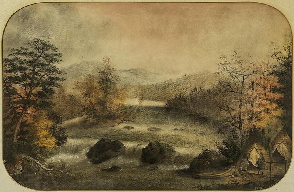 Alfred Worsley Holdstock (1820-1901) - Wabaseekat on the River