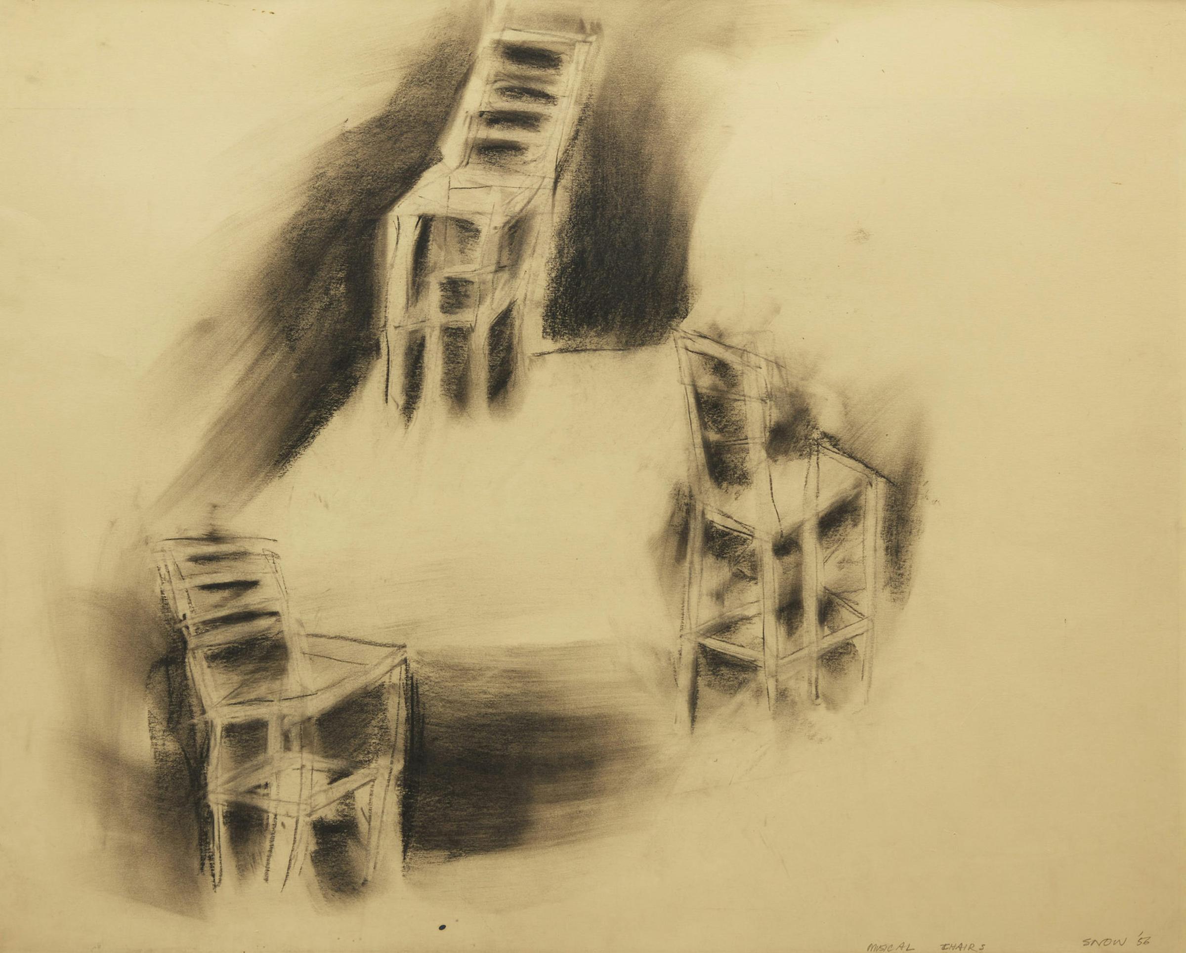 Michael James Aleck Snow (1929-2023) - Musical Chairs (Study of a Head on the Reverse)
