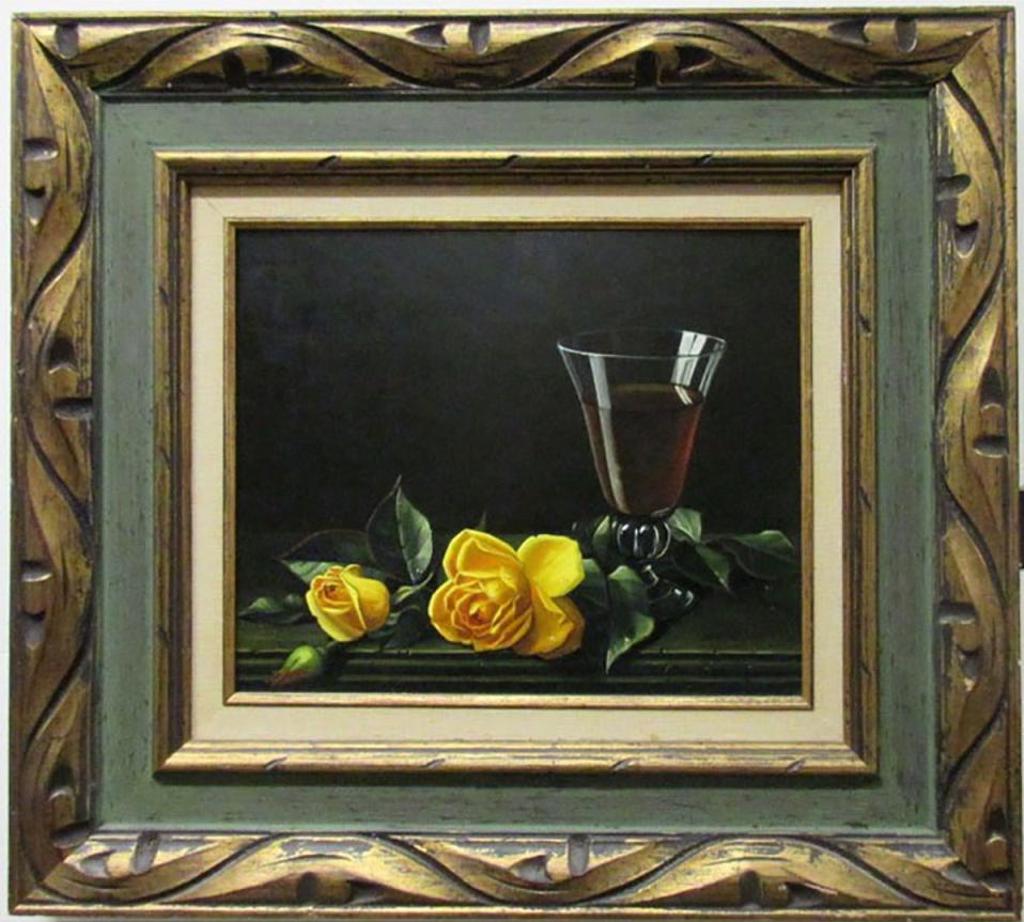 Seemee Kanayuk (1938) - Untitled (Wine And Yellow Roses)