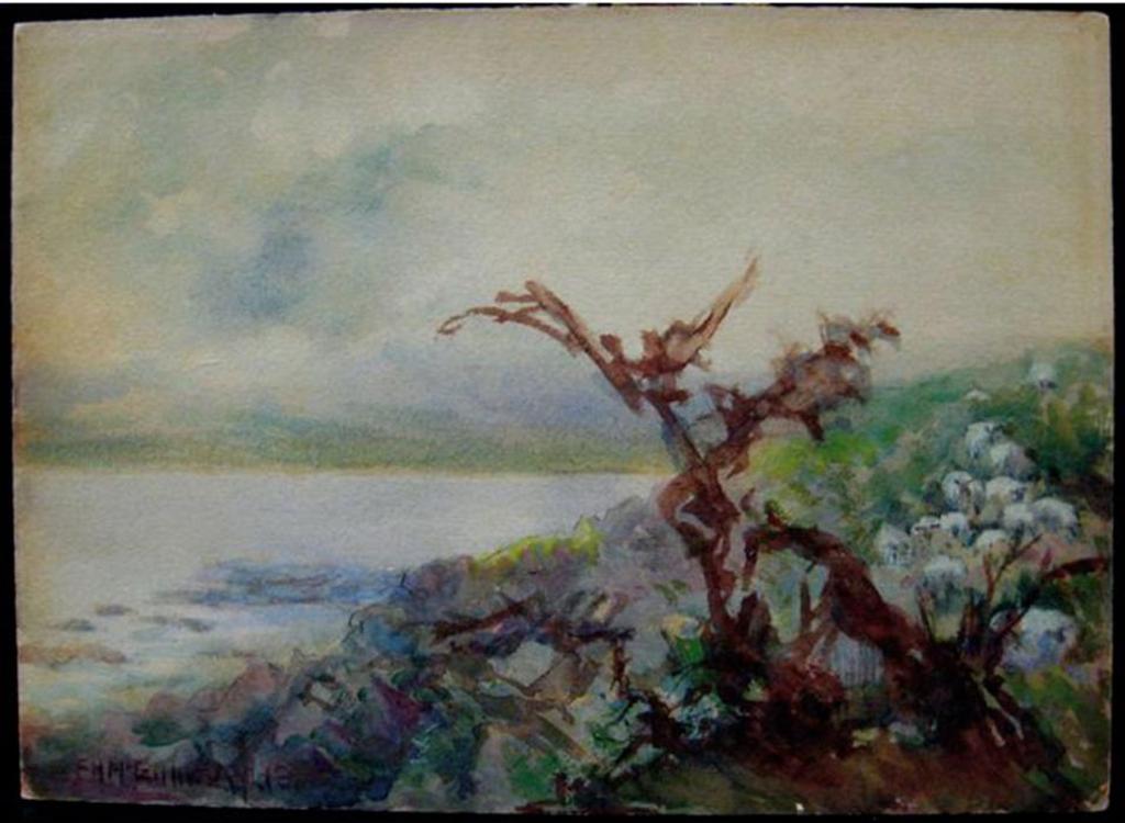 Florence Helena Mcgillivray (1864-1938) - Rocky Coast With Twisted Tree; A Wrecked Wharf, St. Ives