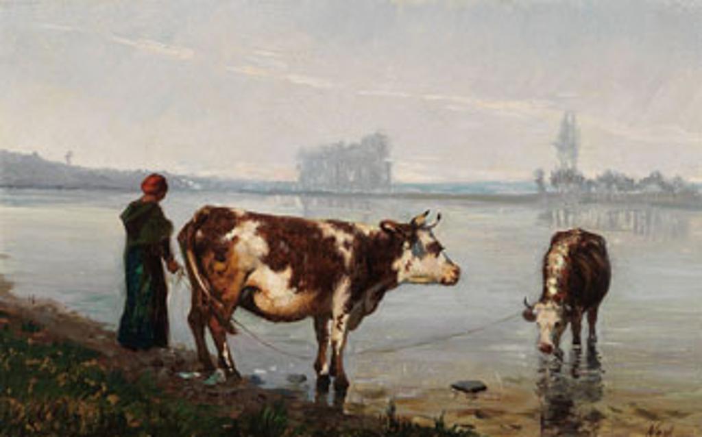 Adolphe Vogt (1843-1871) - Cattle Watering