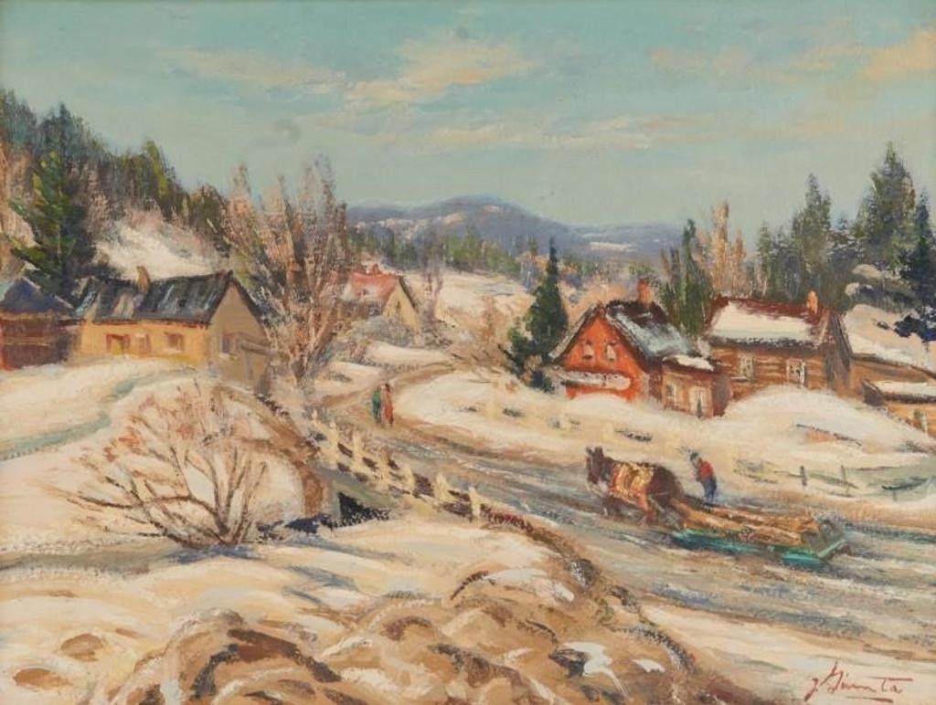 Joseph Giunta (1911-2001) - Village Street Scene, Laurentians