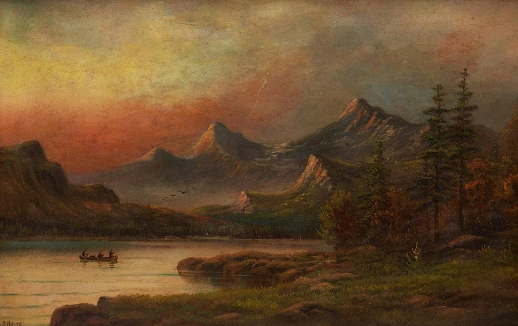 Octavius White (1850-1931) - Canoeing in the Mountains
