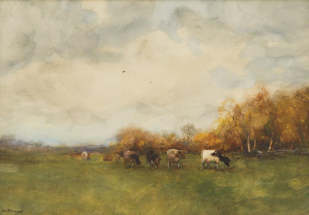 Charles Paul Gruppe (1860-1940) - Grazing Cattle in Fall