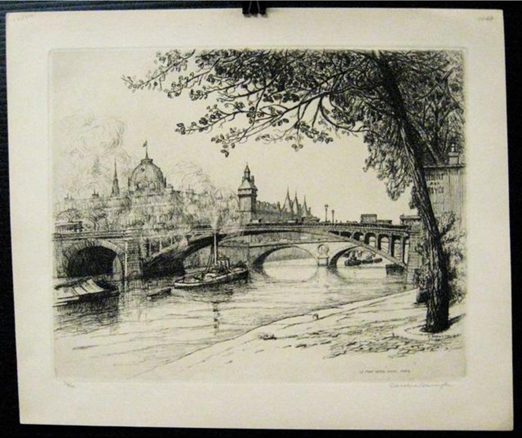 Caroline Helena Armington (1875-1939) - Le Pont Neuf Et La Cite, Paris; Le Pont Des Arts Et La Cite; Le Pont Notre Dame, Paris