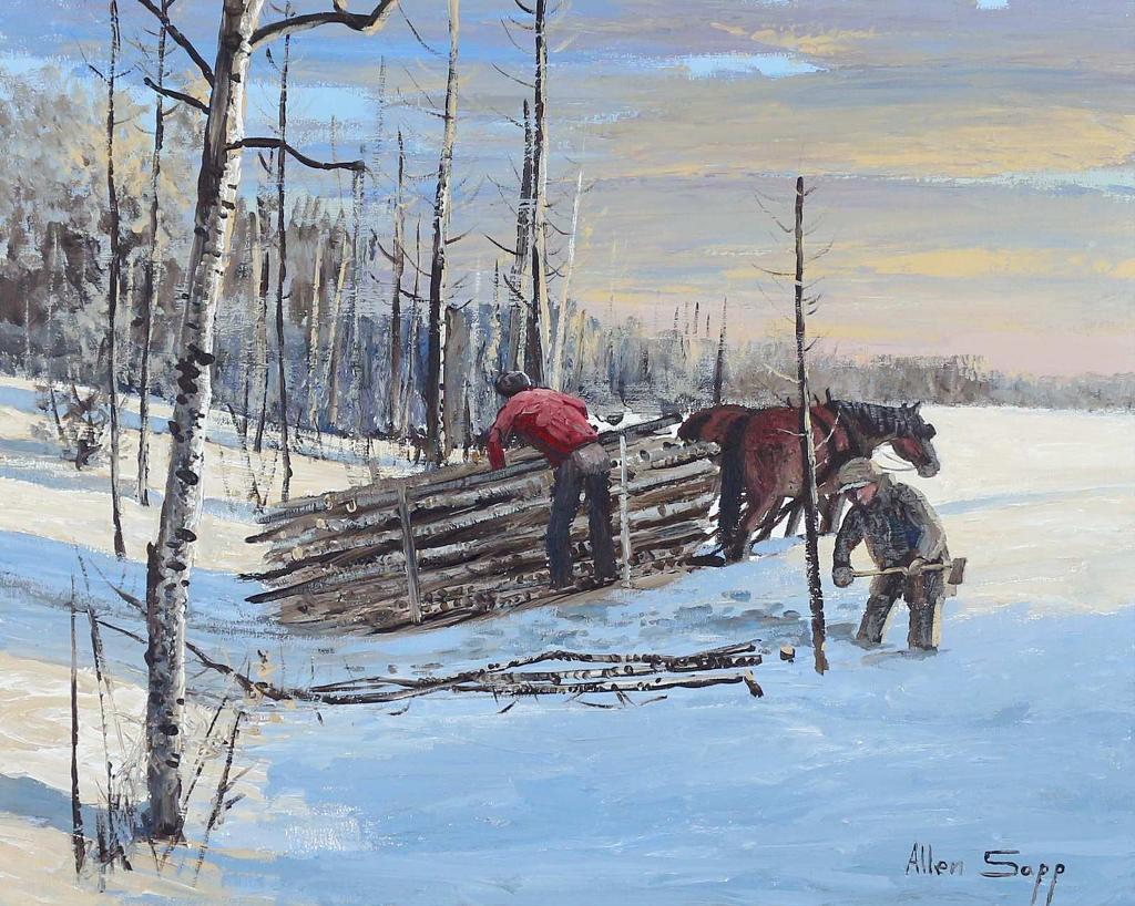 Allen Fredrick Sapp (1929-2015) - Chopping Last Tree For Today; 1979