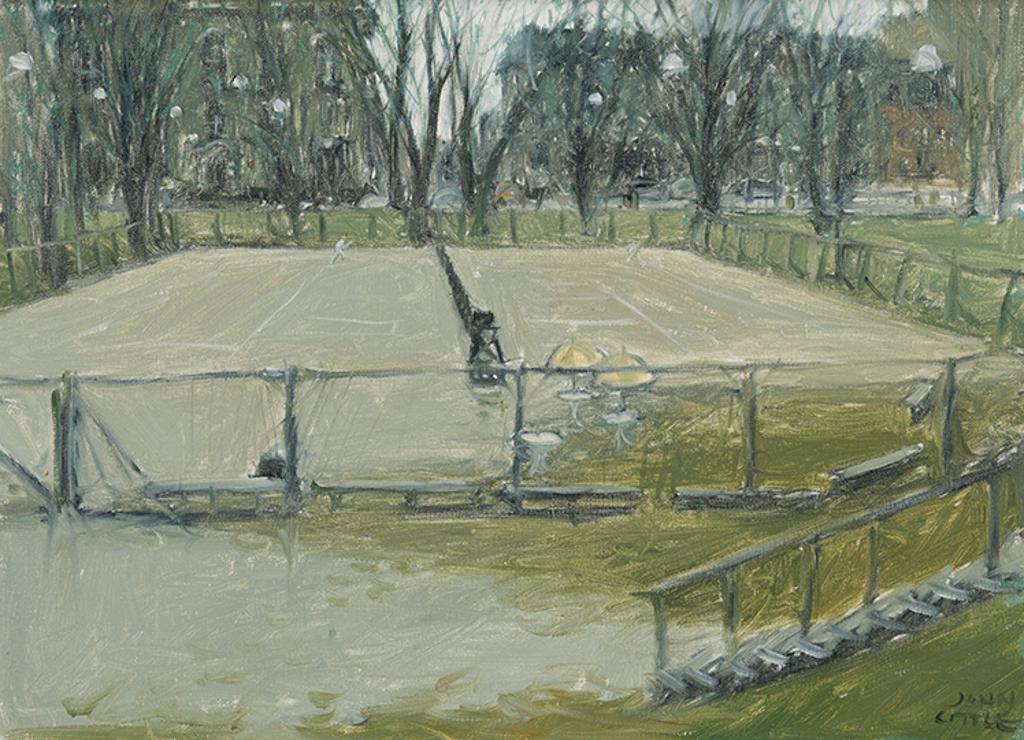 John Geoffrey Caruthers Little (1928-1984) - McGill Campus Tennis Courts in Happier Days
