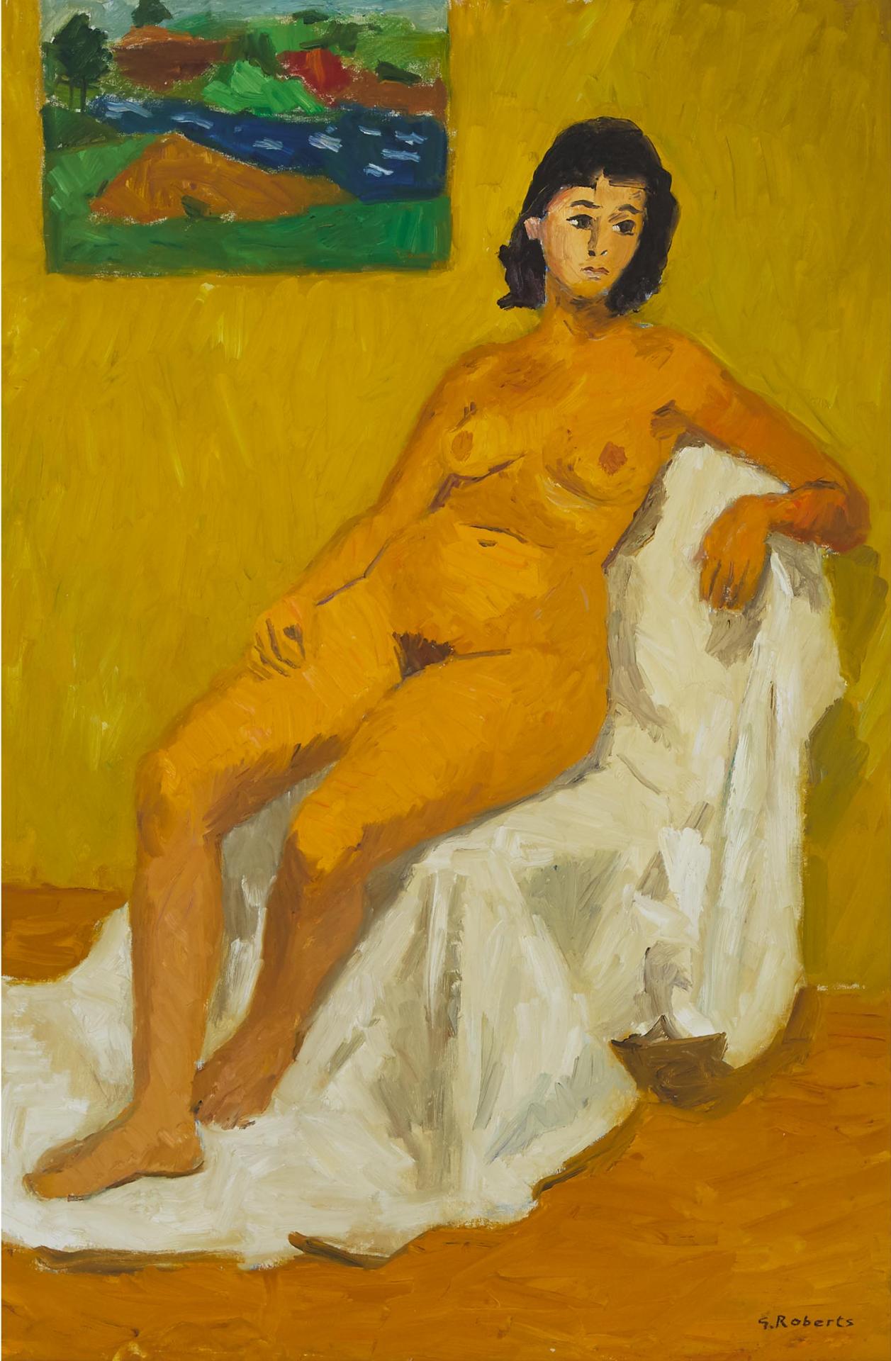 William Goodridge Roberts (1921-2001) - Nude Seated On White Cloth, Ca. 1958