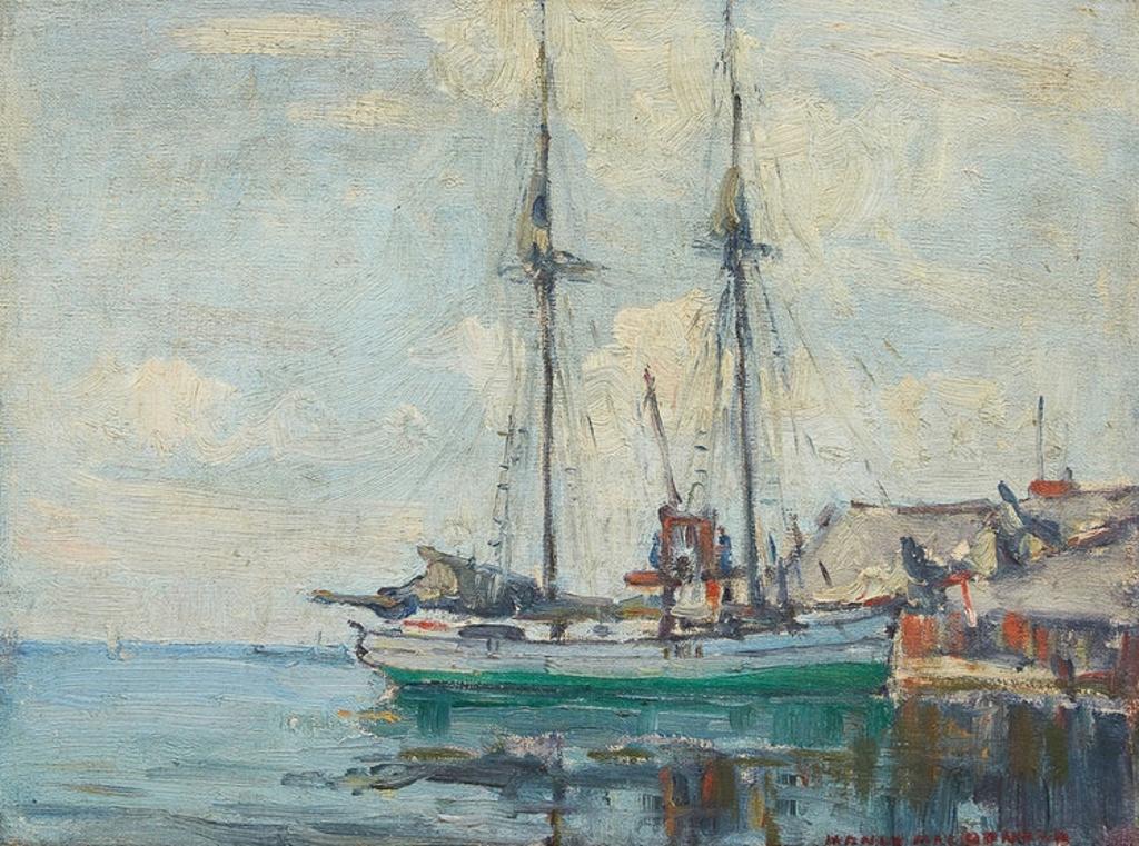 Manly Edward MacDonald (1889-1971) - Two Masted Boat in Harbour