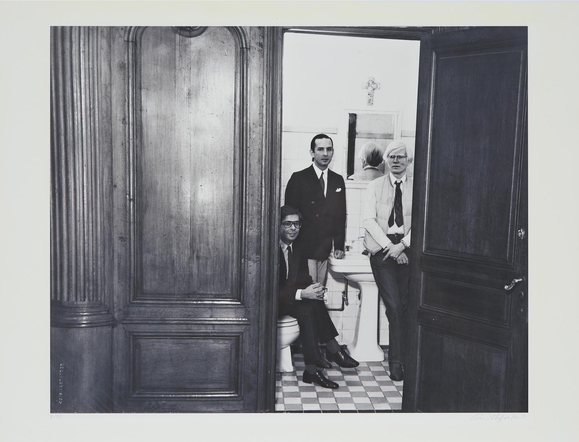 Cris Alexander - Andy Warhol, Fred Hughes And Bob Colacello In A Washroom