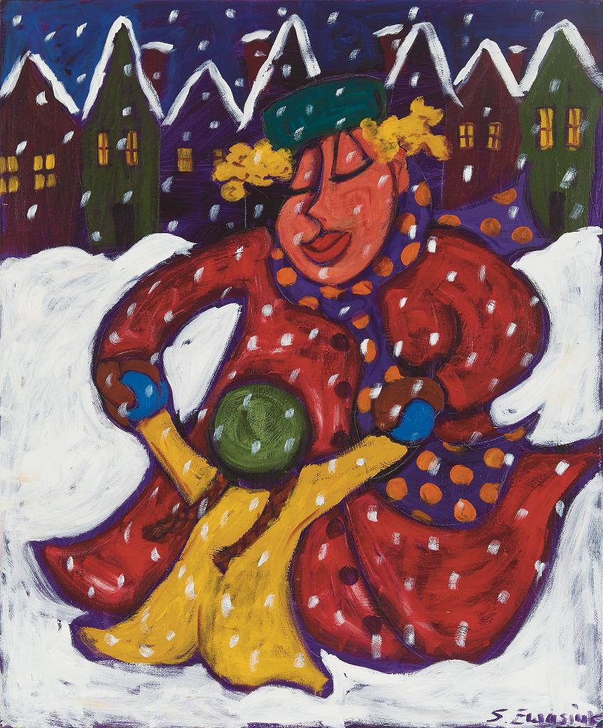 Sandee Ewasiuk - Mother and Child Playing in the Snow