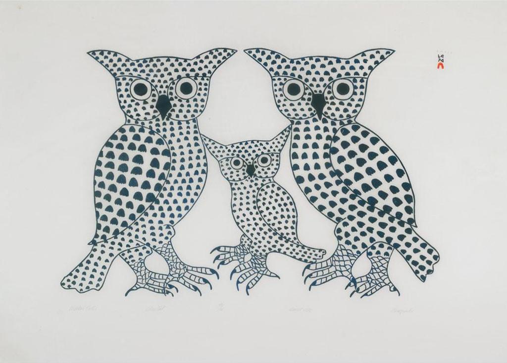 Kenojuak Ashevak (1927-2013) - Winter Owls