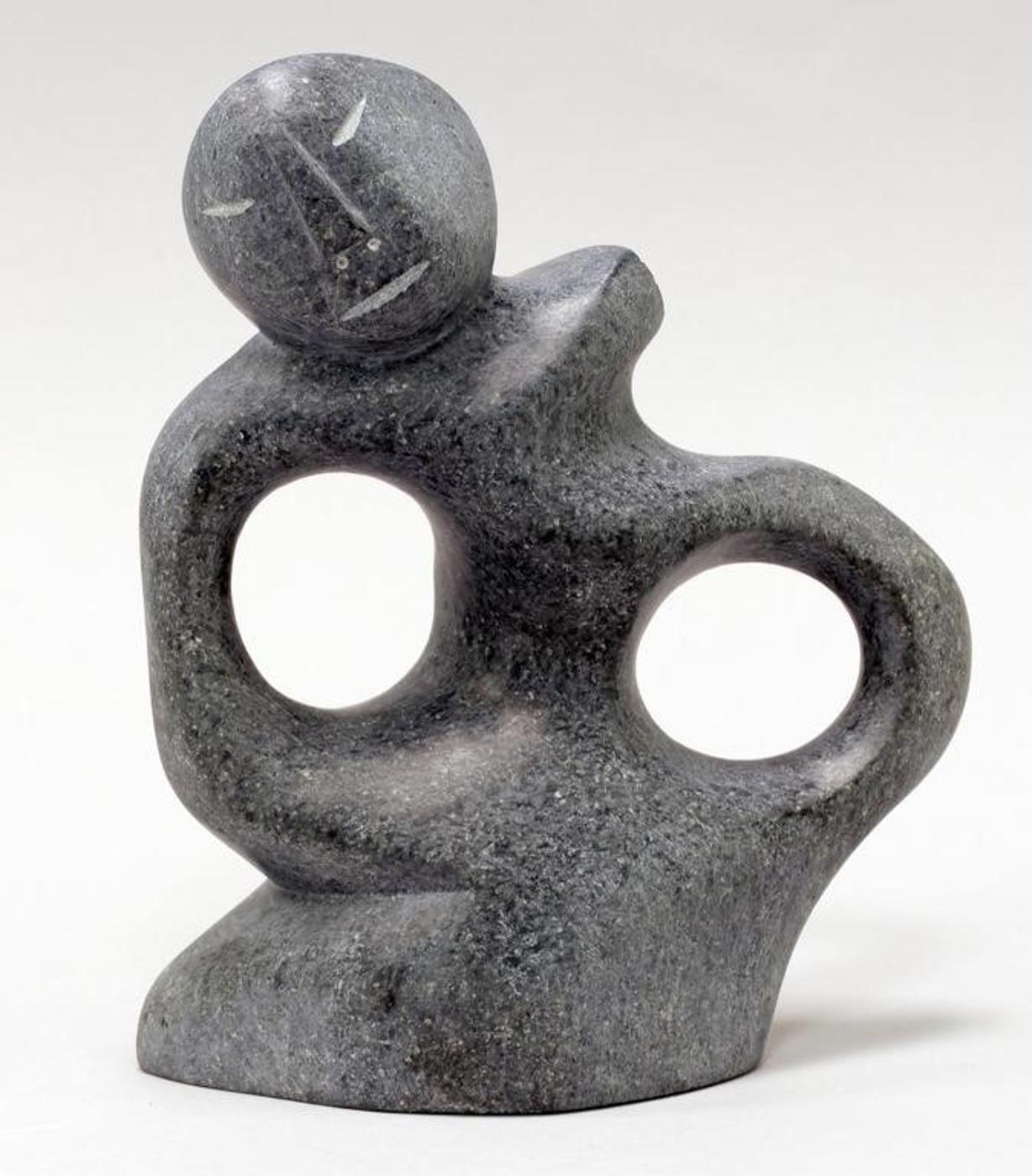 George Arlook Arluk (1949) - Grey stone carving of an Abstracted Figure