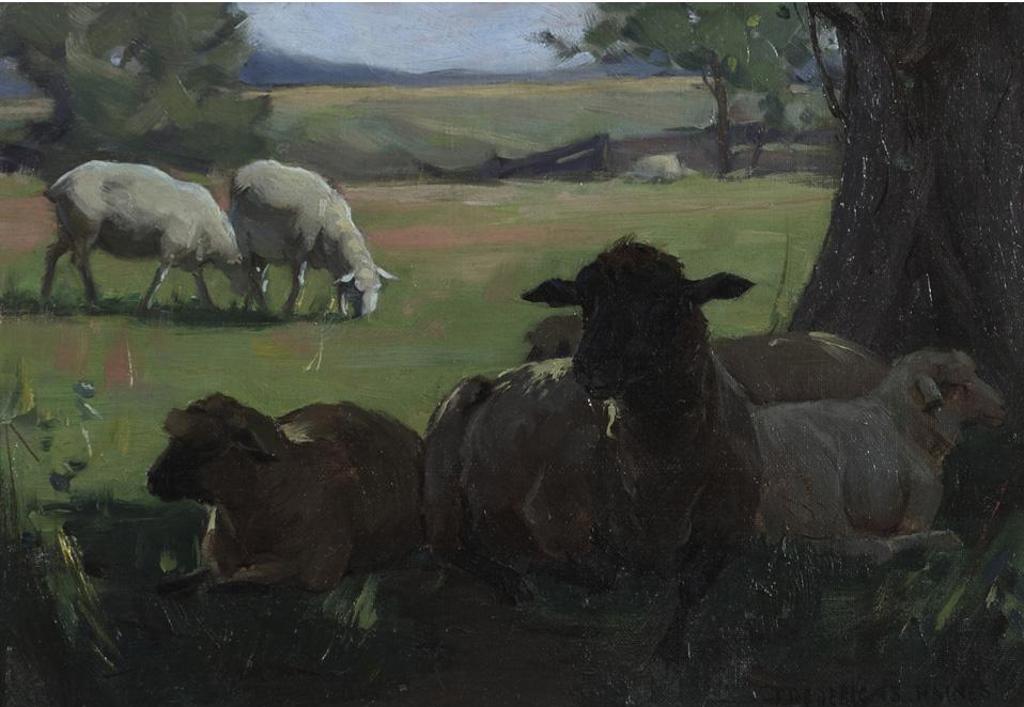 Frederick Stanley Haines (1879-1960) - Flock Of Sheep