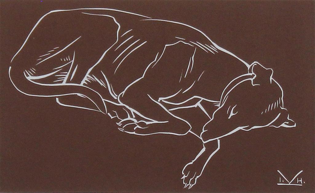 Illingworth Holey (Buck) Kerr (1905-1989) - Sleeping Hound; ed. #49/100