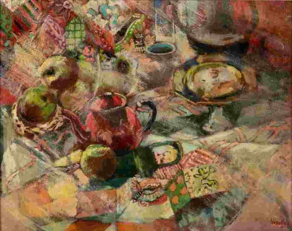 Christopher Insoll (1956) - Bright Light Patchwork and Teapot (1995)