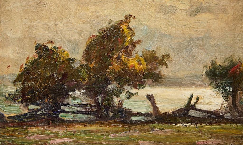 John William (J.W.) Beatty (1869-1941) - Landscape with Fence