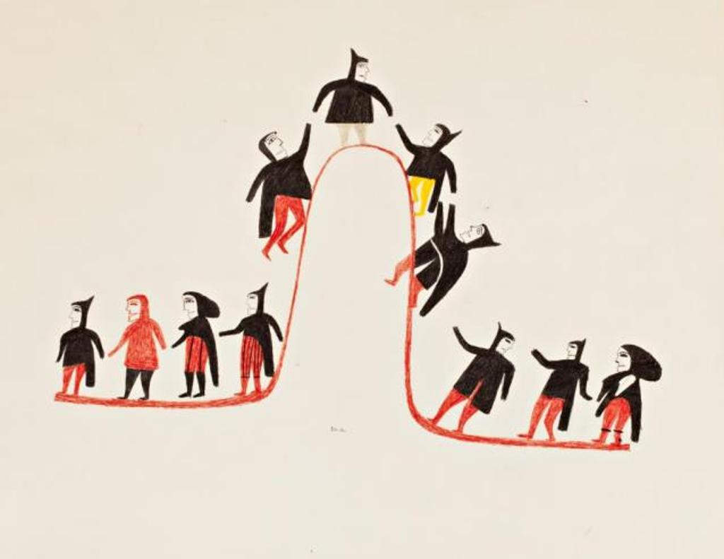 Jessie Oonark (1906-1985) - Figures Climbing a Hill, c. 1968-70