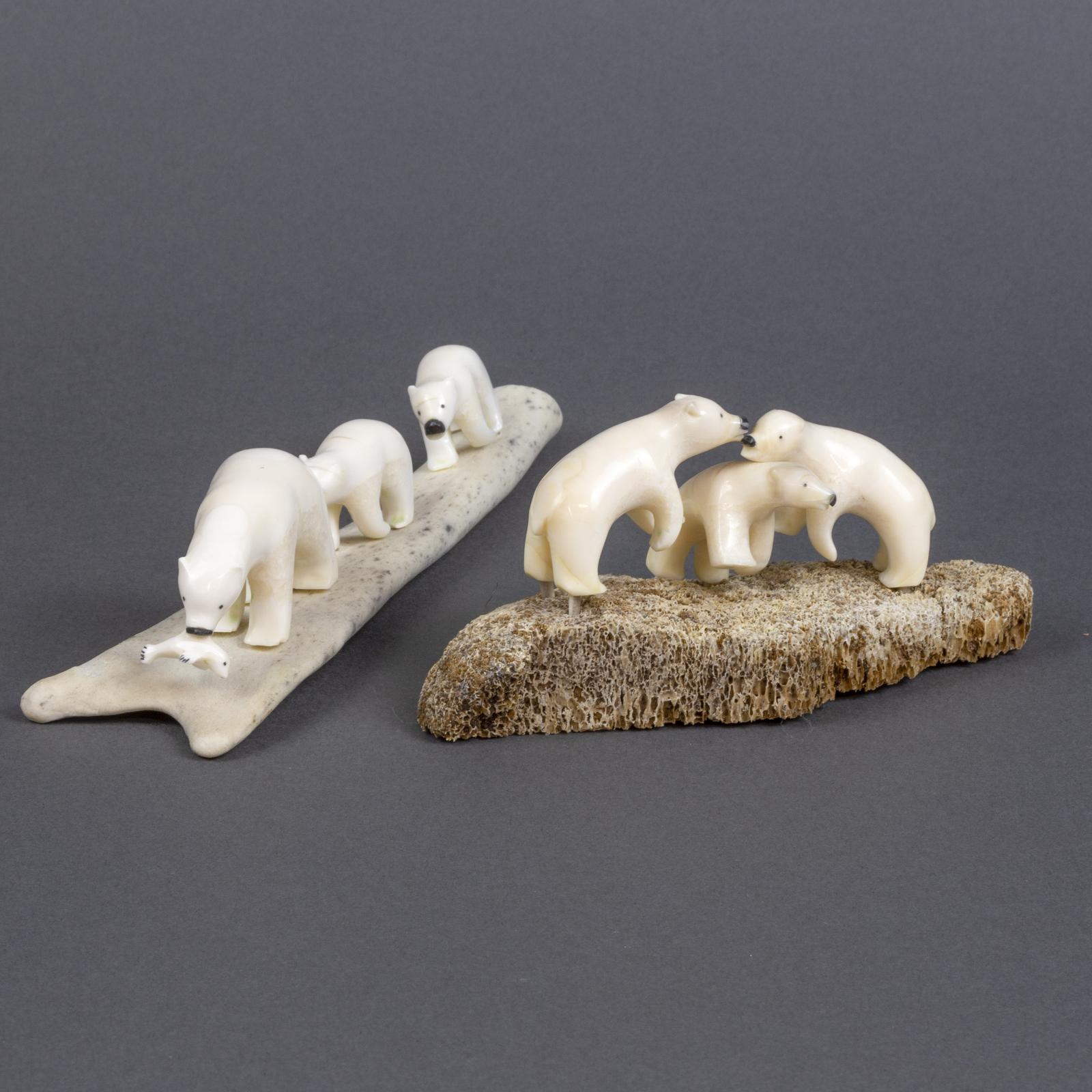 Emily Pangnerk Illuitok (1943-2012) - Miniature Ivory Polar Bears