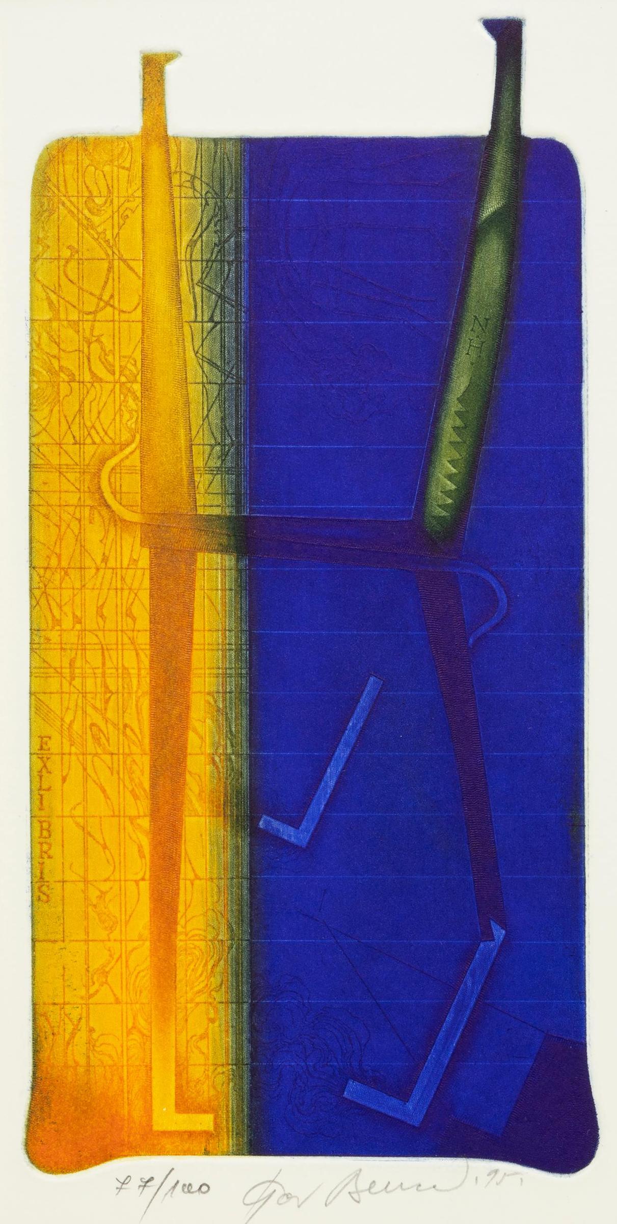 Igor Benca (1958) - Yellow and Blue Abstract