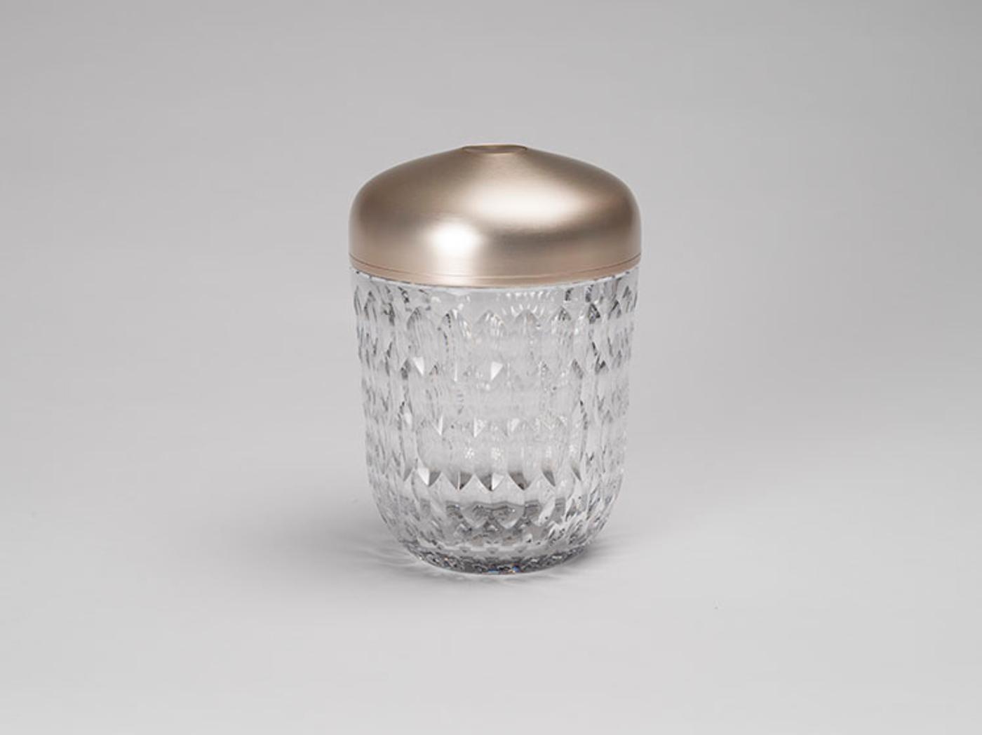 Hermès - A CRYSTAL & COPPER COLOUR FOLIA LIGHTING MINI PORTABLE LAMP BY SAINT LOUIS