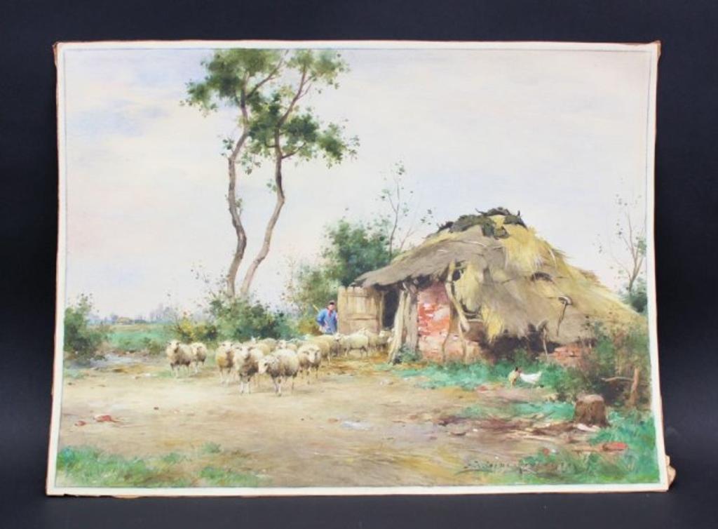 Adrianus Johannes Groenewegen (1874-1963) - Herding Sheep