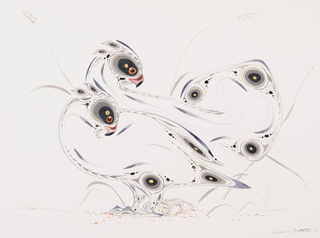 Eddy Cobiness (1933-1996) - Hawks on Nest with Eggs
