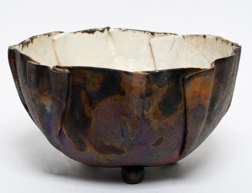 Donovan T. Chester (1940) - Raku Footed Bowl with Folds