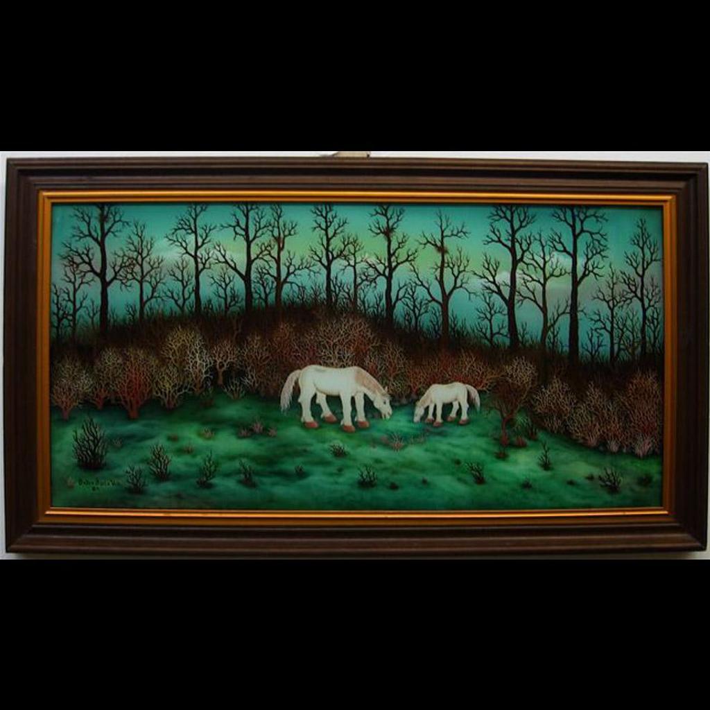 Bojan Bjelo Vuk - White Horses In A Forest Field