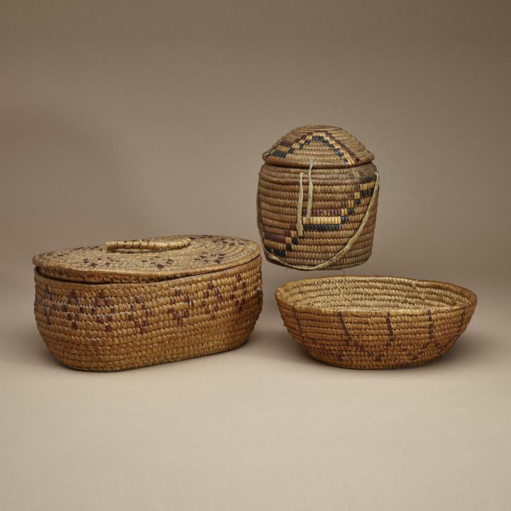 Salish - Three Coiled Baskets