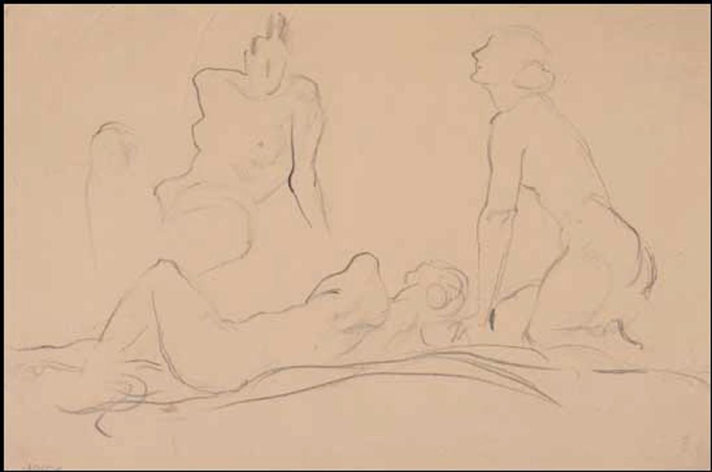 Frederick Horseman Varley (1881-1969) - Three Figures Reclining