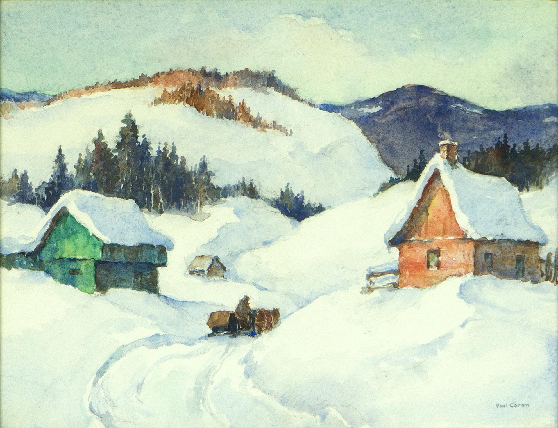 Paul Archibald Octave Caron (1874-1941) - Winter – Quebec. The St. Urbain Road, n.d.