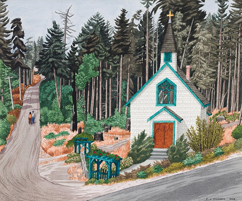 Edward John (E. J.) Hughes (1913-2007) - Church at Qualicum Beach