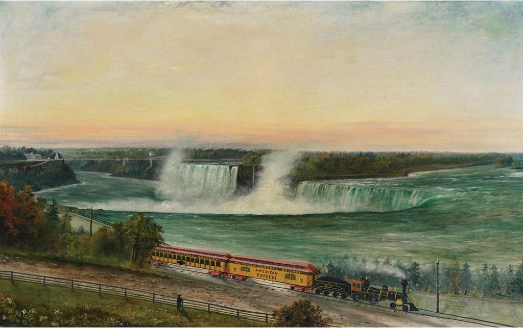 Robert Reginald Whale (1805-1887) - Panoramic View Of Niagara Falls With A Michigan Central Railway Train