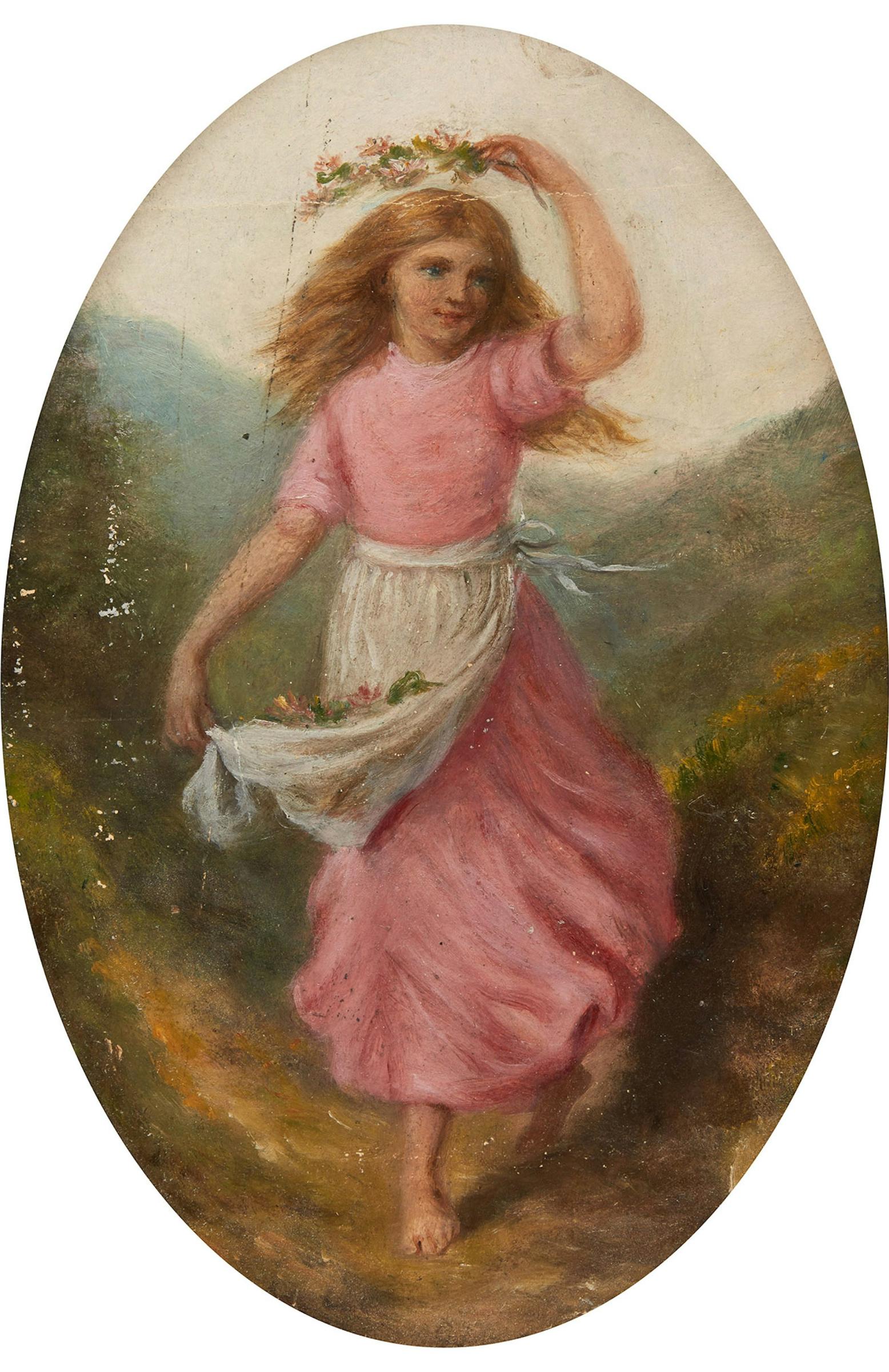 Charlotte Mount Brock (Morrell) Schreiber (1834-1922) - Dancing Maiden; Young Girl Picking Flowers