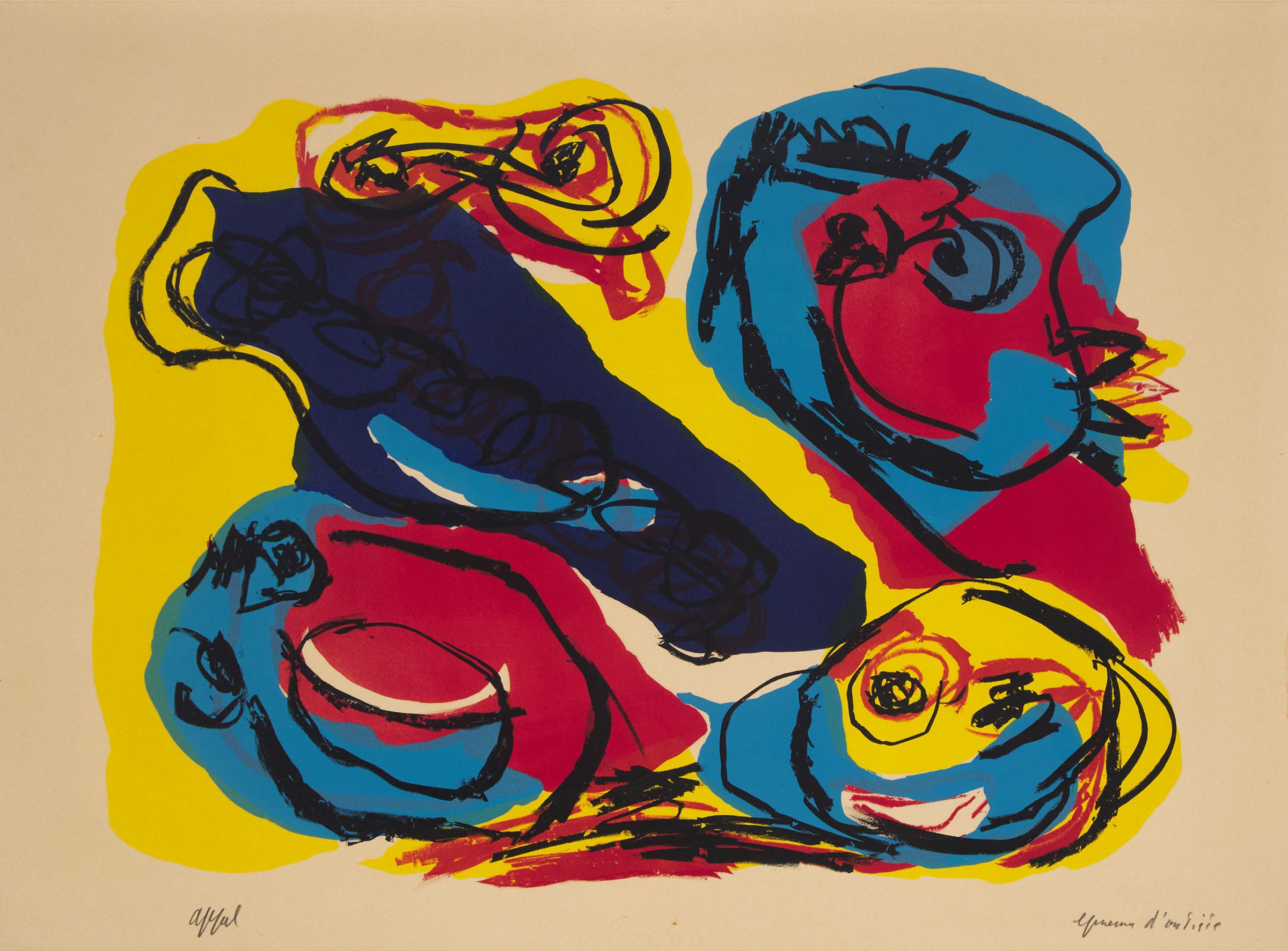 Karel Appel (1921-2006) - Têtes Partout, Ca. 1960