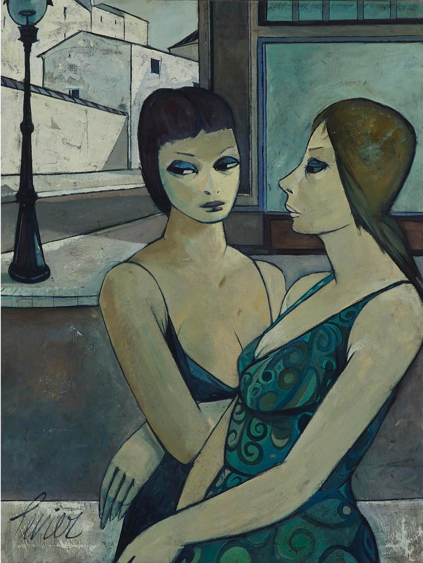 Charles Levier (1920-2003) - Femmes Dans La Rue