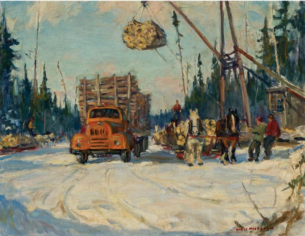 Manly Edward MacDonald (1889-1971) - Loading The Logs